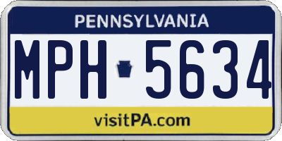 PA license plate MPH5634