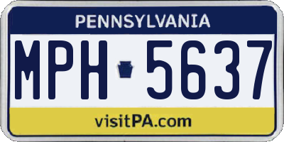 PA license plate MPH5637