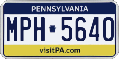 PA license plate MPH5640