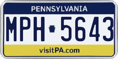 PA license plate MPH5643
