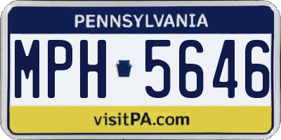 PA license plate MPH5646
