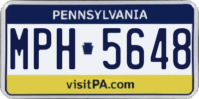 PA license plate MPH5648