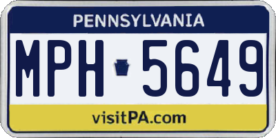 PA license plate MPH5649