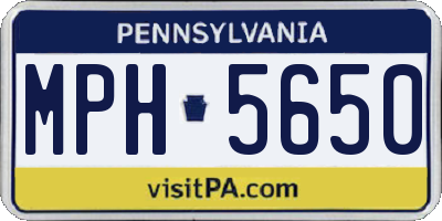 PA license plate MPH5650