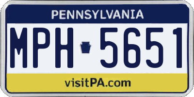 PA license plate MPH5651