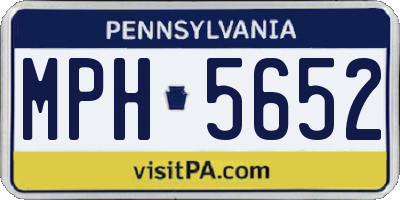 PA license plate MPH5652