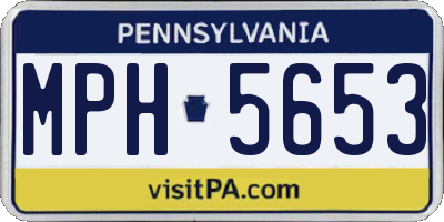 PA license plate MPH5653