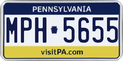 PA license plate MPH5655