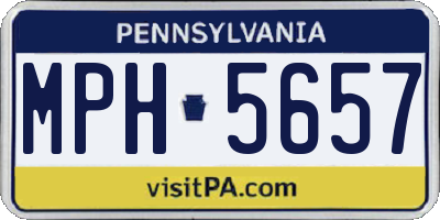 PA license plate MPH5657