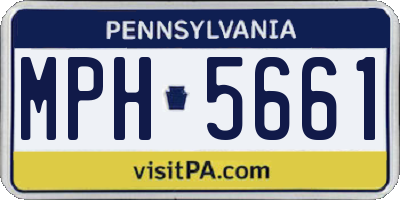 PA license plate MPH5661
