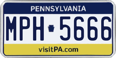 PA license plate MPH5666