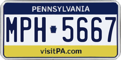 PA license plate MPH5667