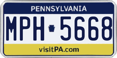 PA license plate MPH5668