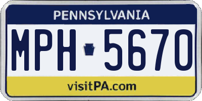 PA license plate MPH5670