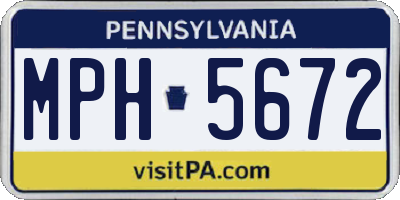 PA license plate MPH5672