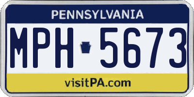 PA license plate MPH5673