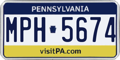PA license plate MPH5674