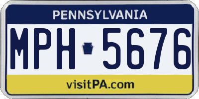 PA license plate MPH5676
