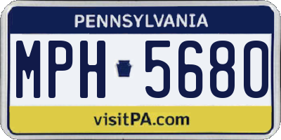 PA license plate MPH5680