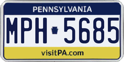 PA license plate MPH5685