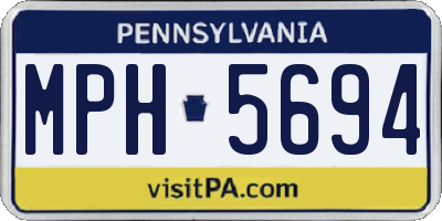 PA license plate MPH5694