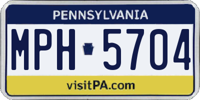 PA license plate MPH5704
