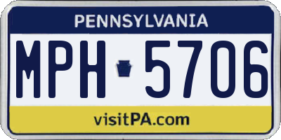 PA license plate MPH5706