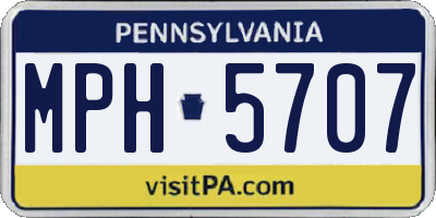 PA license plate MPH5707