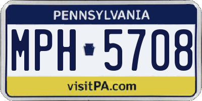 PA license plate MPH5708