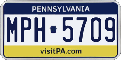 PA license plate MPH5709
