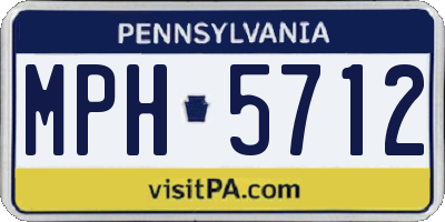 PA license plate MPH5712