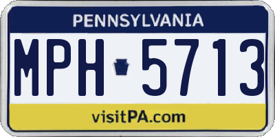 PA license plate MPH5713