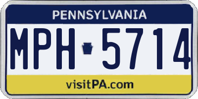 PA license plate MPH5714