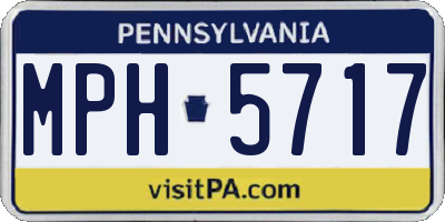PA license plate MPH5717