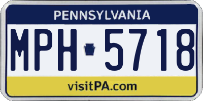 PA license plate MPH5718