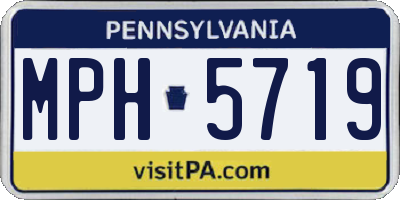PA license plate MPH5719