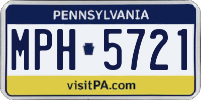 PA license plate MPH5721