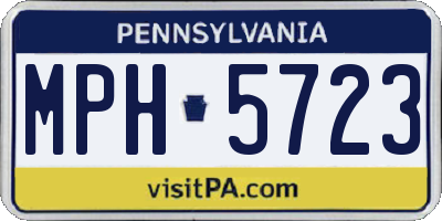 PA license plate MPH5723