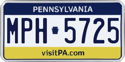 PA license plate MPH5725