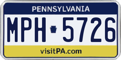 PA license plate MPH5726