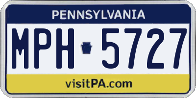 PA license plate MPH5727