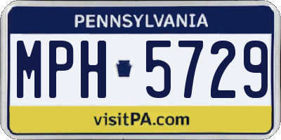 PA license plate MPH5729