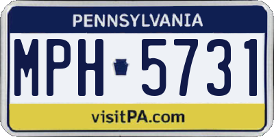 PA license plate MPH5731