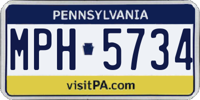 PA license plate MPH5734