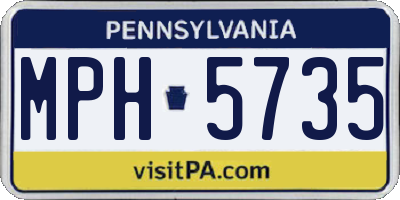 PA license plate MPH5735