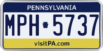 PA license plate MPH5737
