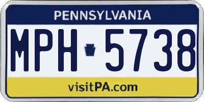 PA license plate MPH5738