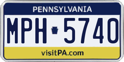 PA license plate MPH5740