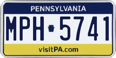 PA license plate MPH5741