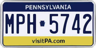 PA license plate MPH5742